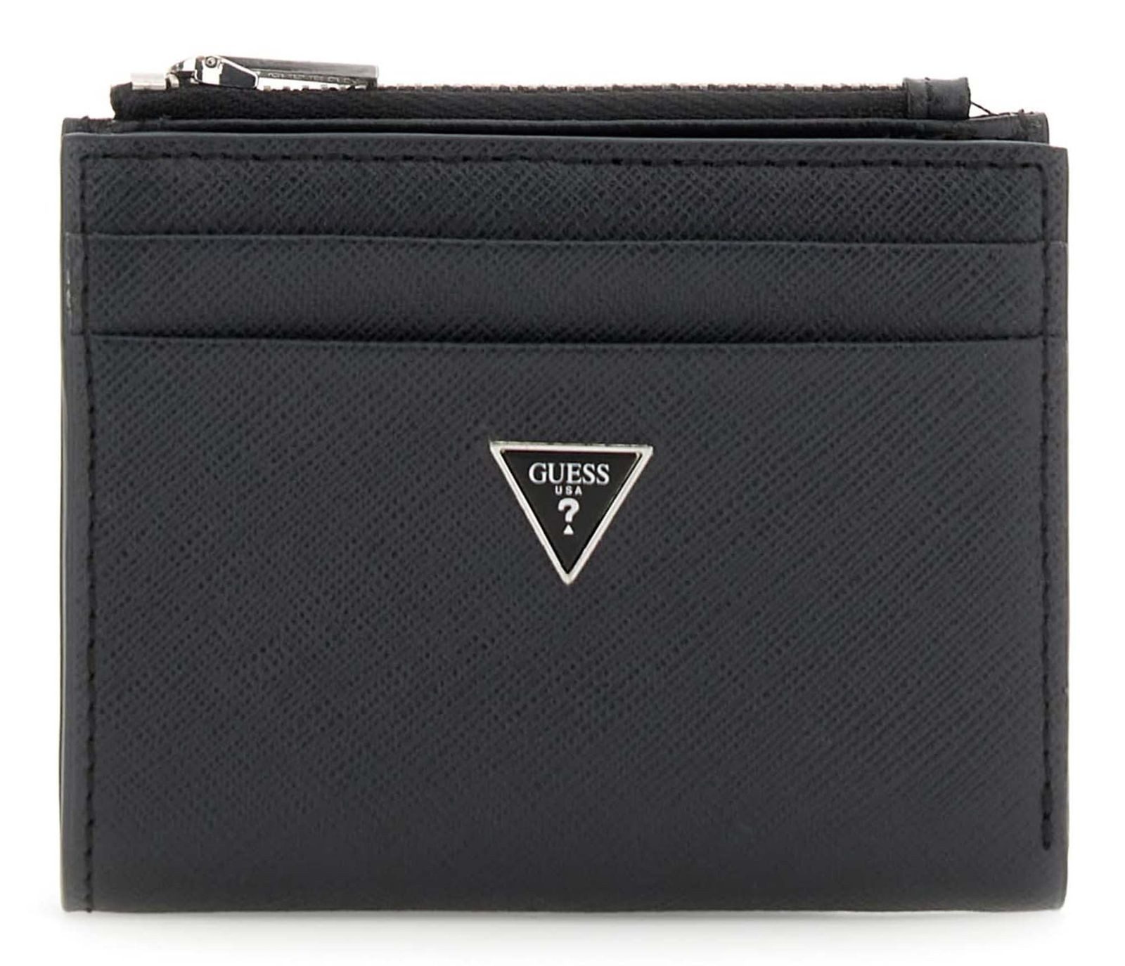 Guess Geldbörse Bifold Top Zip Wallet, aus echtem Leder mit RFID-Blocker Schutz