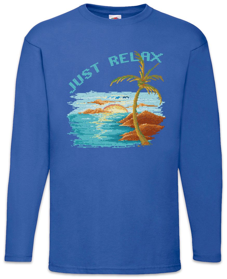 Langarmshirt Pixel Just Relax Langarm T-Shirt Gamer Gaming Games Pixel Retro 8 16