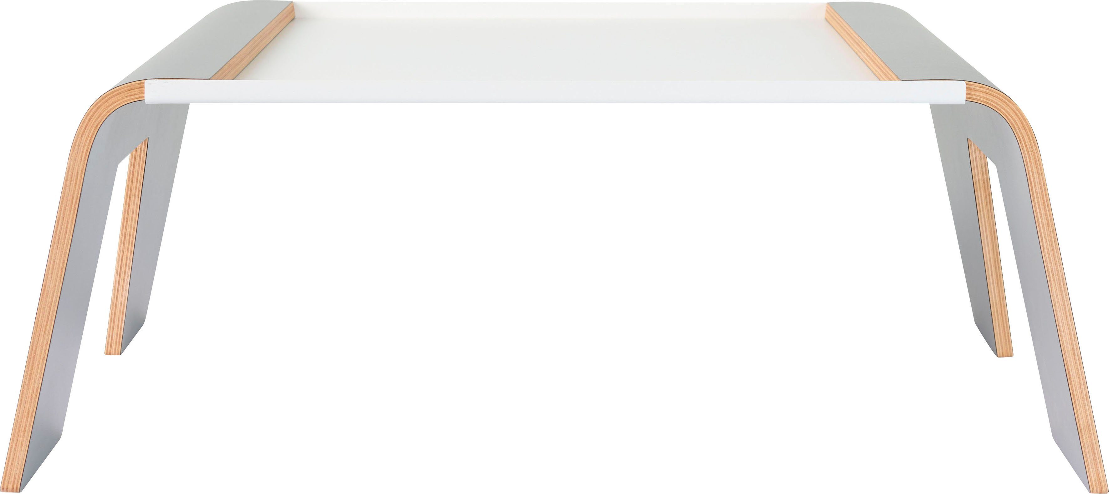 Tojo Laptoptisch praktisch grau/weiß, Frühstück- und Notebooktablett, Breite 65 cm