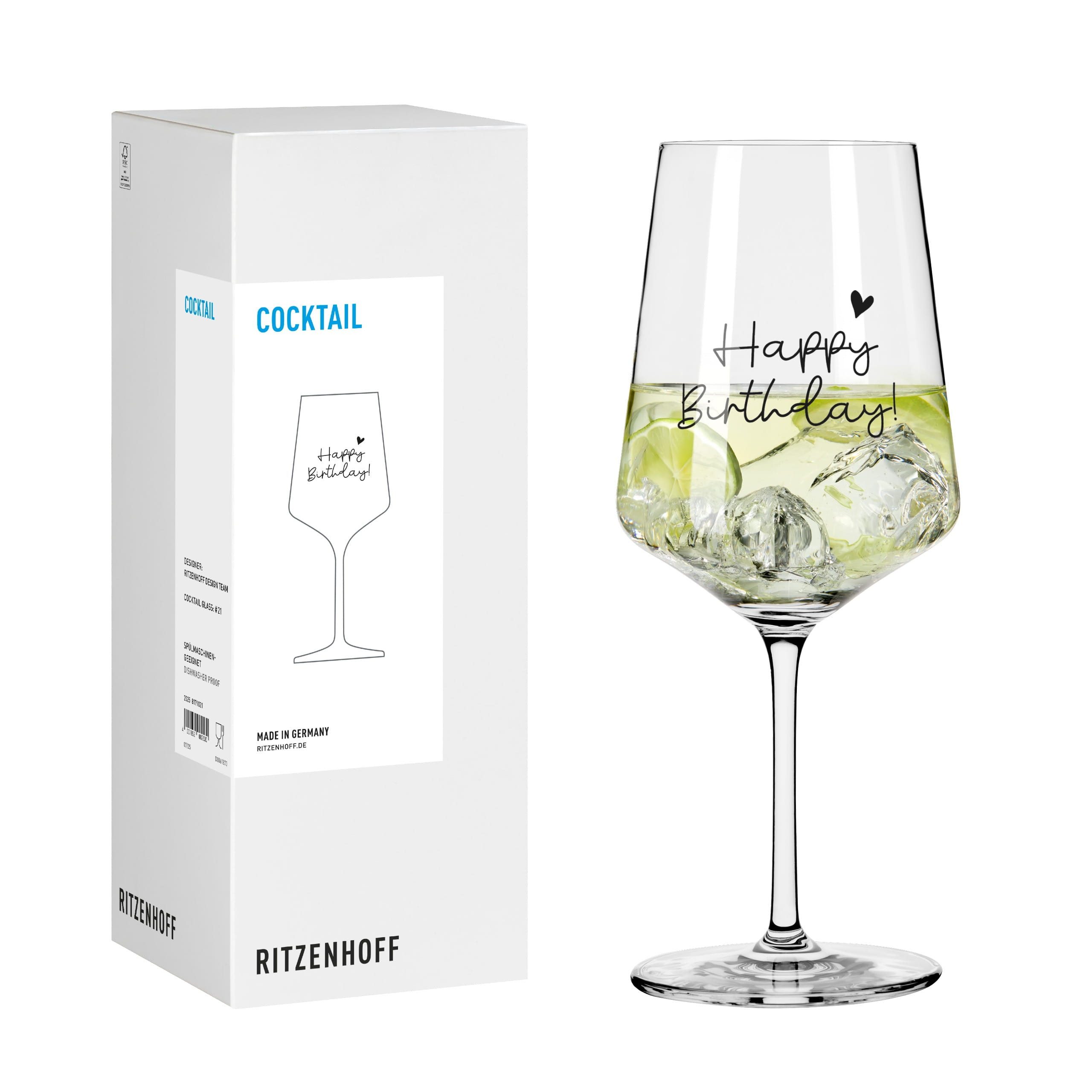 Ritzenhoff Longdrinkglas Sprüche, Kristallglas