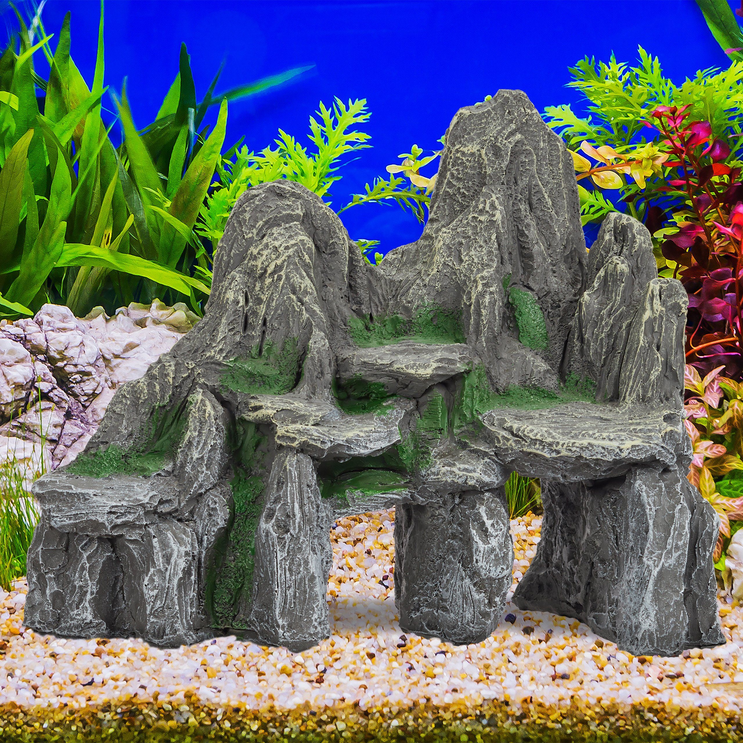 relaxdays Aquariendeko Aquarium Deko Fels mit Höhlen