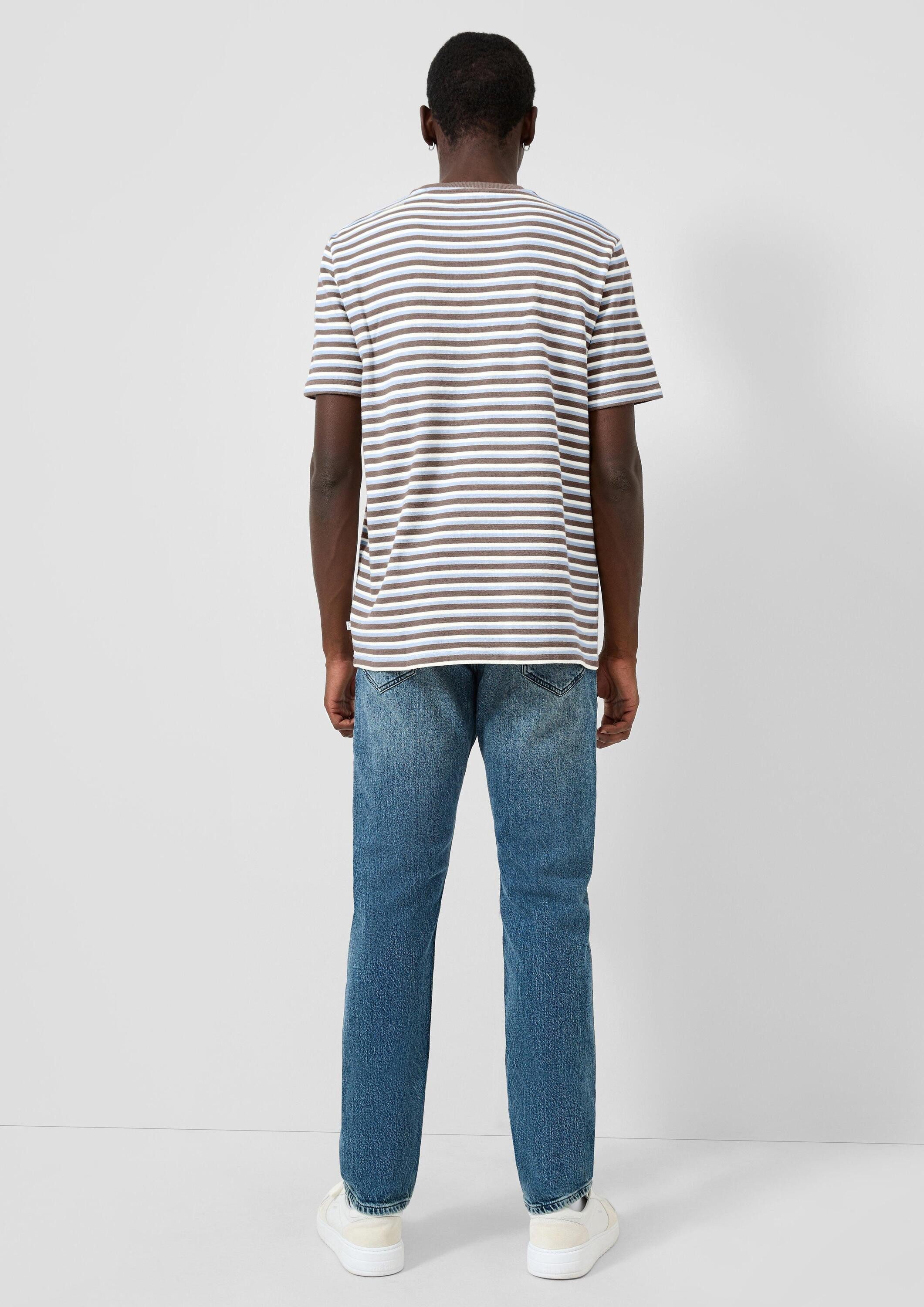 QS Kurzarmshirt T-Shirt Gestreiftes T-Shirt