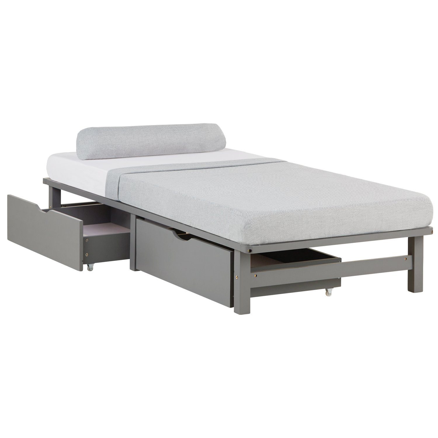 Homestyle4u Bettschubkasten Bettkasten 2er Set Holz Aufbewahrung mit Rollen Bettschublade Bett (2er Set, 2 St., 2 Bettkästen/2x Bettkasten/Schublade), B/H/T 72 x 12 x 52 cm, Stauraum