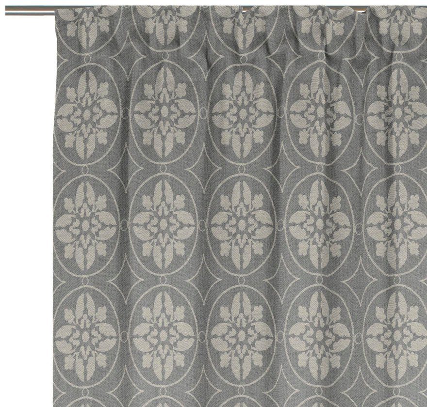 Vorhang Romantic Puligny nachhaltig (1 Multifunktionsband Bio-Baumwolle blickdicht, light, dunkelgrau aus Adam, Jacquard, St)