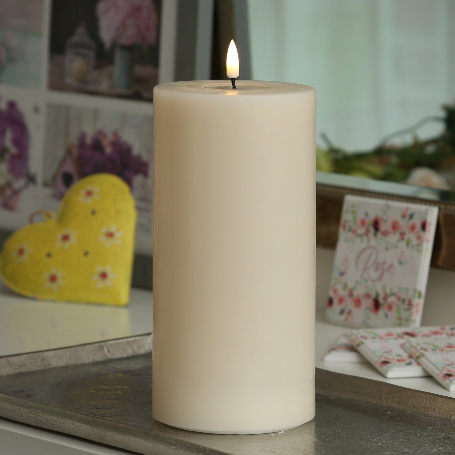 Deluxe Homeart LED-Kerze Mia Deluxe Echtwachs Wachsspiegel flackernd H: 20c günstig online kaufen