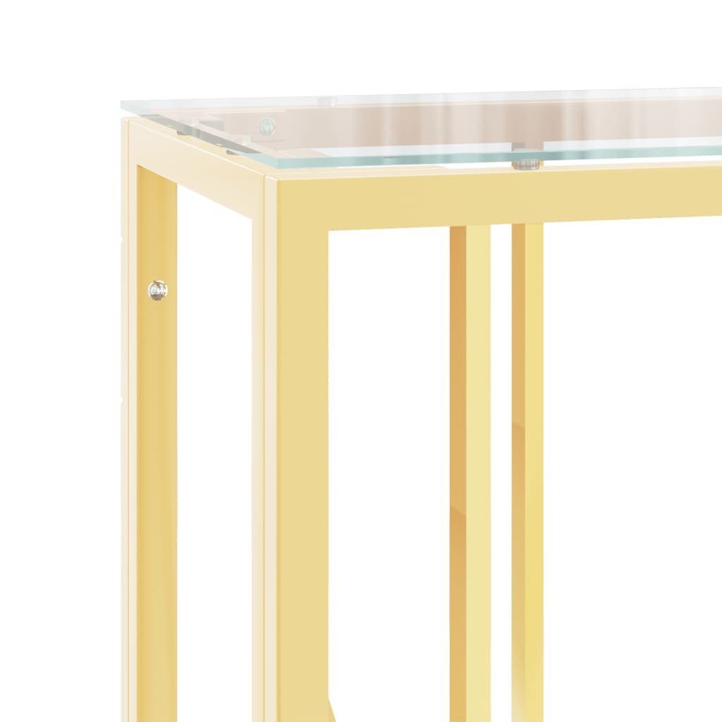 Breite Konsolentisch Stabilität mit Beistelltisch und DOTMALL 70 cm,Robustheit Glasplatte, Golden