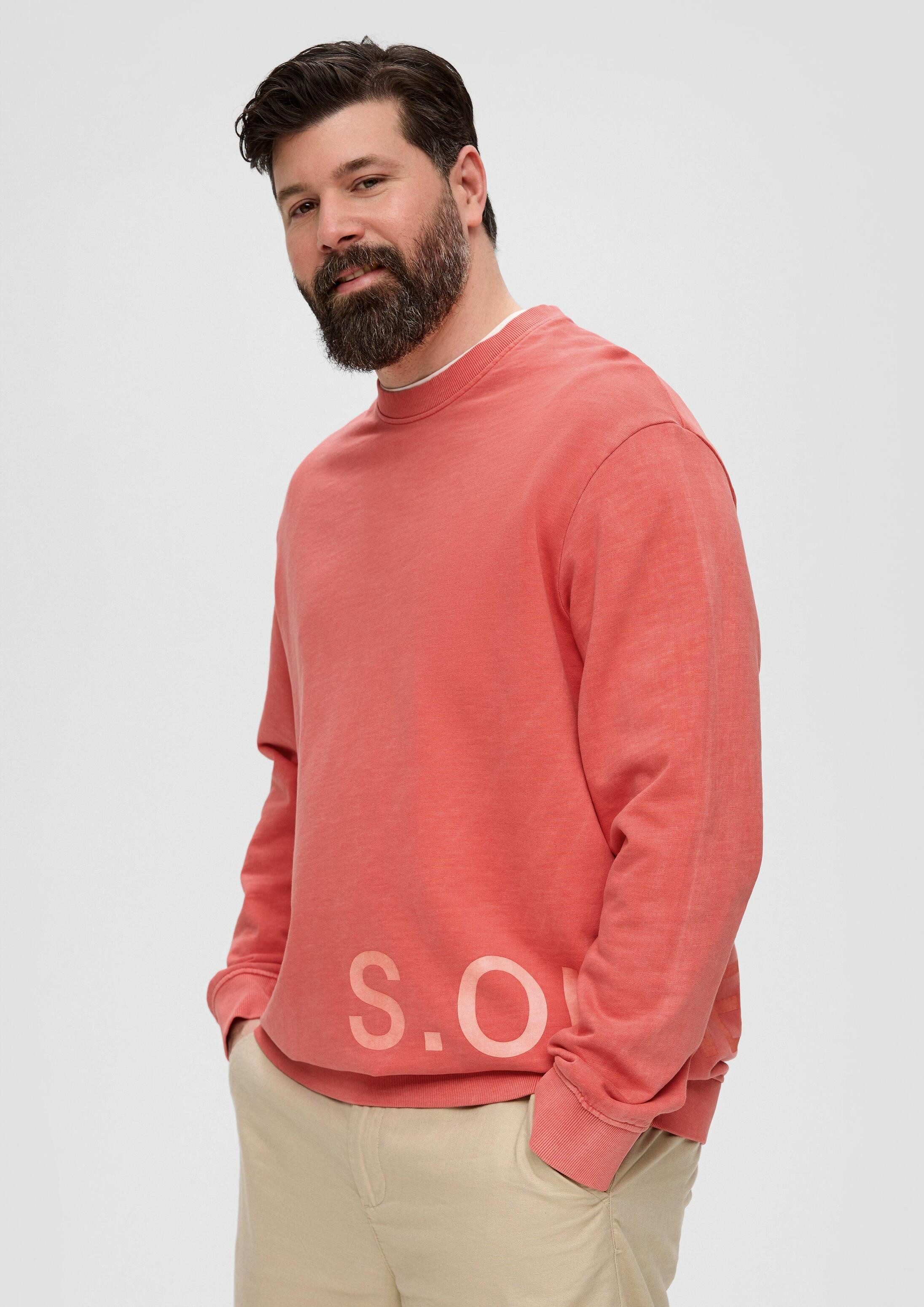 s.Oliver Sweatshirt Sweatshirt Baumwoll-Sweatshirt mit Logo-Print