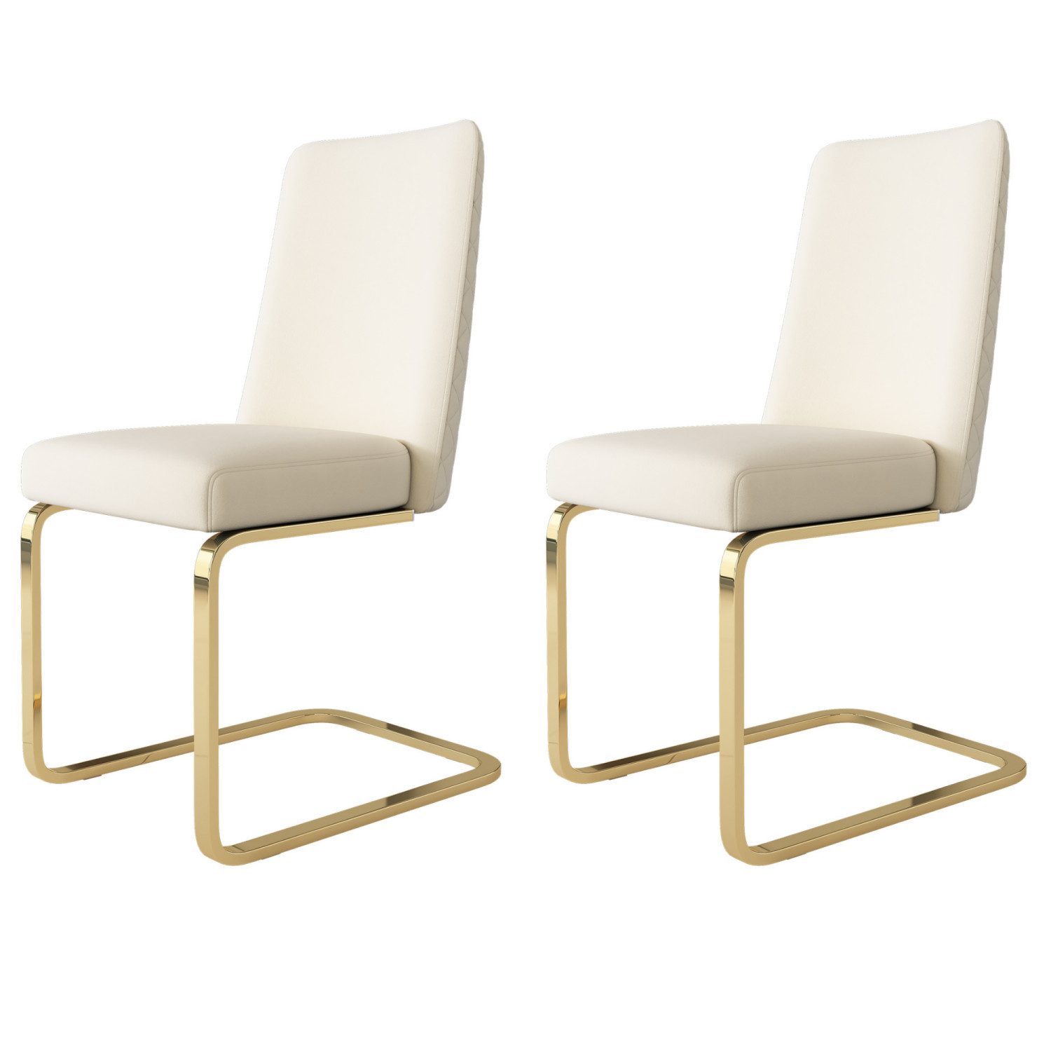 ANYSUN Esszimmerstuhl Freischwinger, Lounge-Sessel, Esszimmerstuhl,2er-Set, (Bürostuhl mit goldfarbenen Metall-Stützbeinen, 2 St), Geeignet für Wohnzimmer, Küche, Büro, Empfangsraum usw.