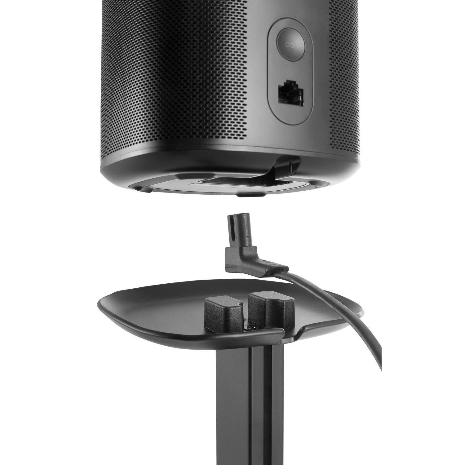 Maclean Lautsprecherständer MC-896 für Sonos One & One SL – Höhenverstellbar 70–127 cm, (Basisabmessungen: 296x230mm, Kabelmanagement)
