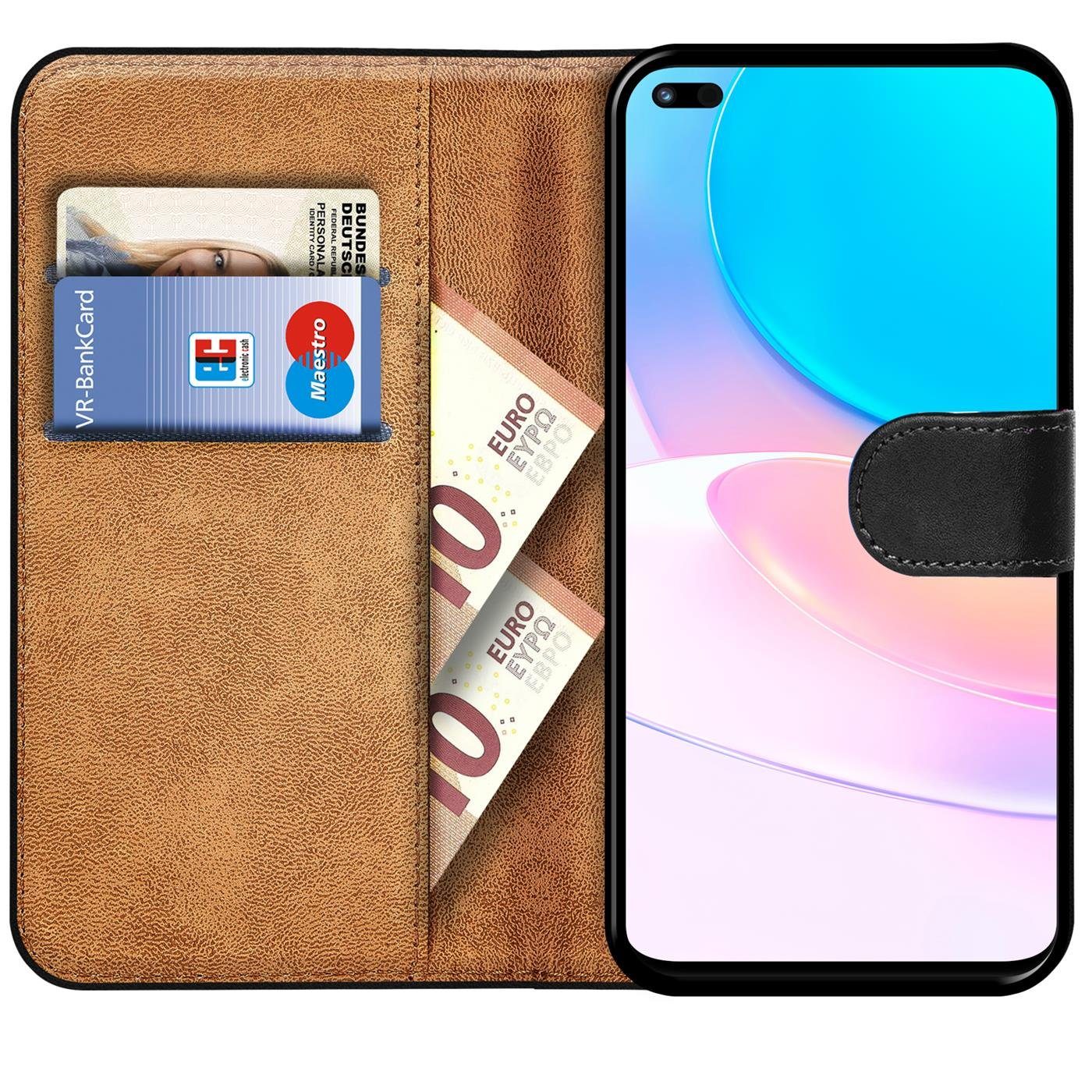 CoolGadget Handyhülle Wallet Klapp Tasche Book Case für Huawei Nova 8i / Honor 50 Lite 6,67 Zoll, Hülle Klapphülle Flip Cover Etui Schutzhülle