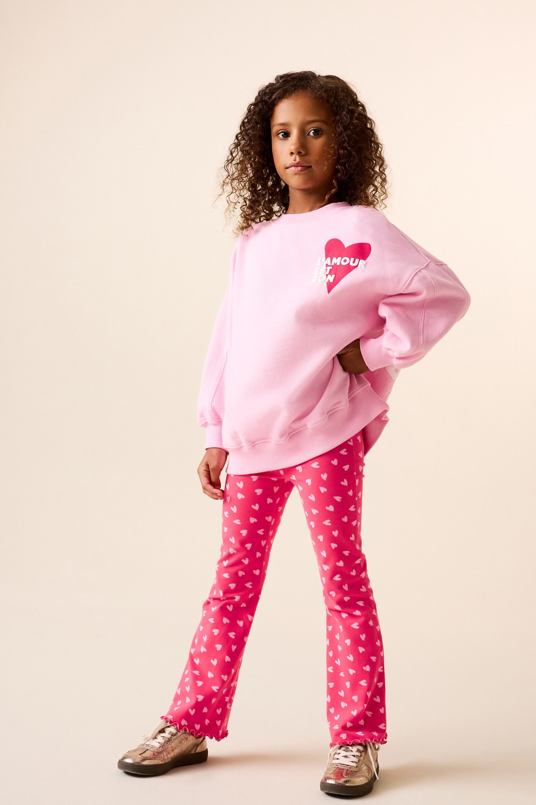 Next Top & Leggings Sweatshirt und ausgestellte Leggings im Set (2-tlg)