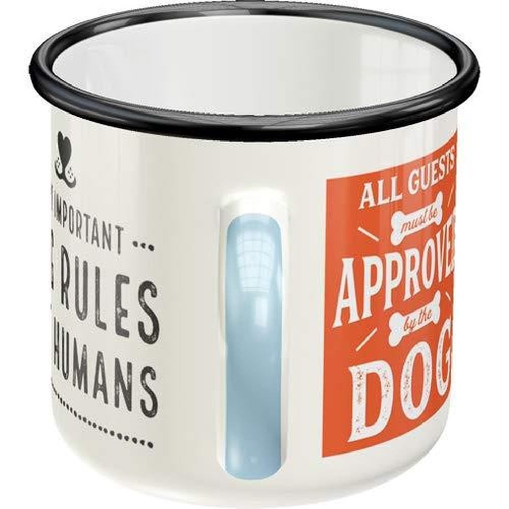 Nostalgic-Art Tasse Emaille-Becher - Pfotenschild - Dog Rules