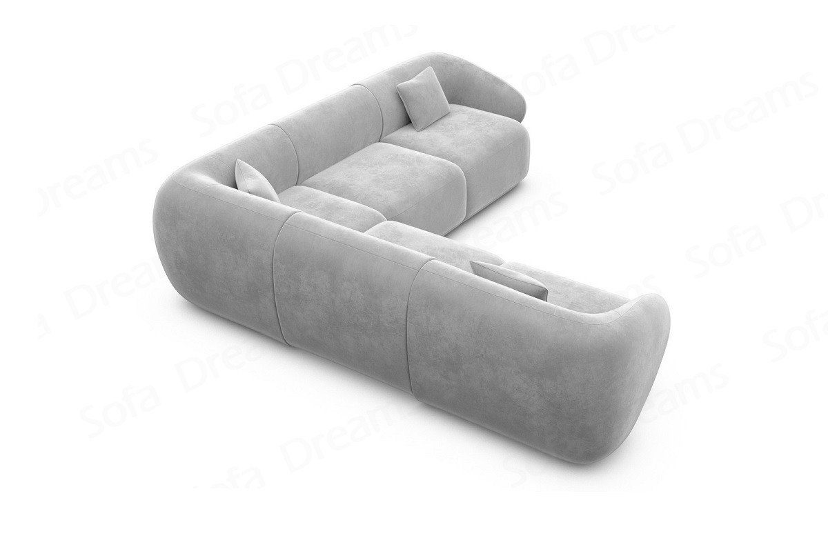 Samtstoff hellgrau84 Sofa Form Stoffsofa, Ecksofa Marbella Polster Dreams Sofa Loungesofa Design L