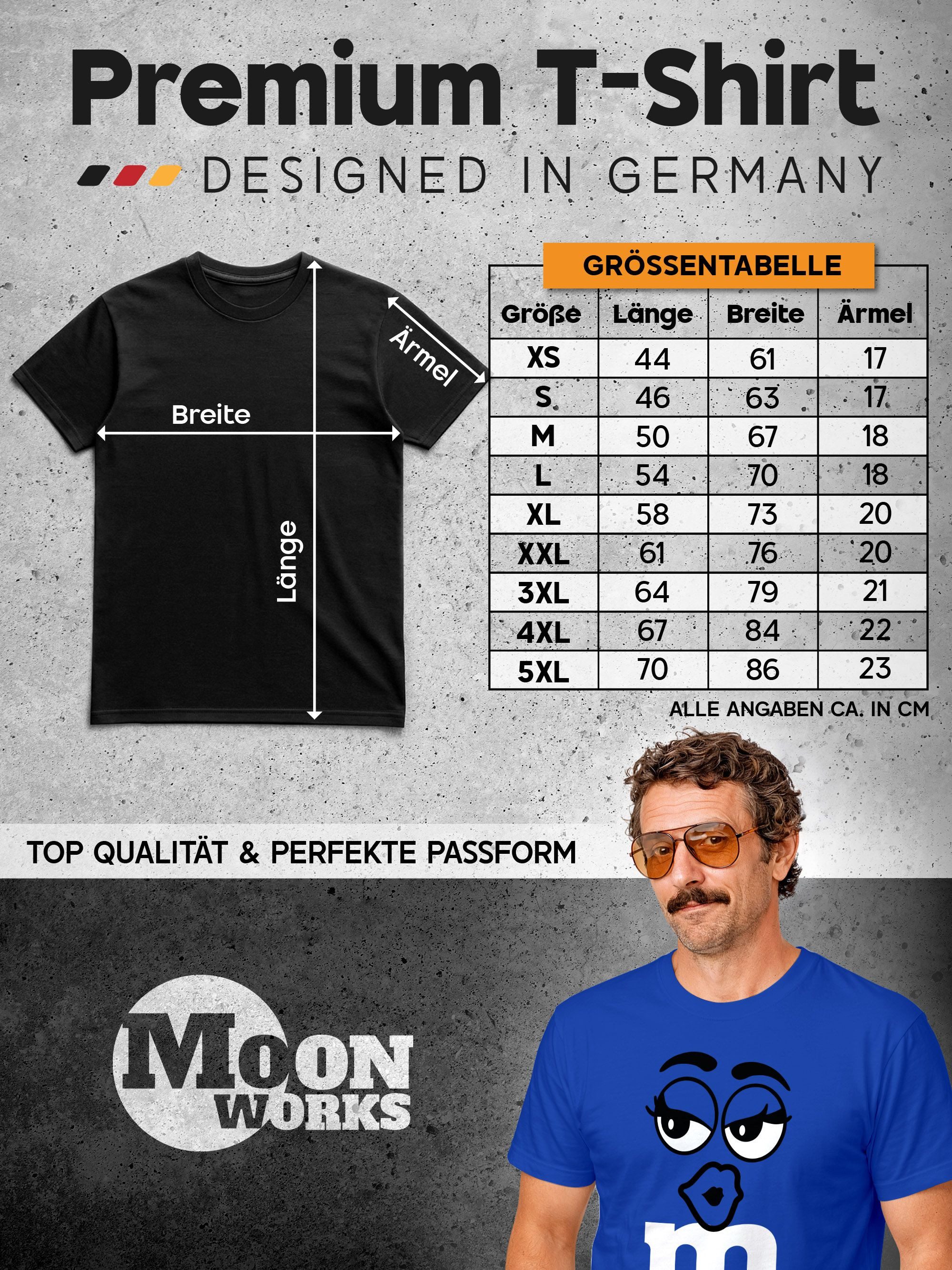 MoonWorks Print-Shirt Herren T-Shirt Fasching Karneval M Aufdruck Gruppenkostüm Verkleidung mit Print