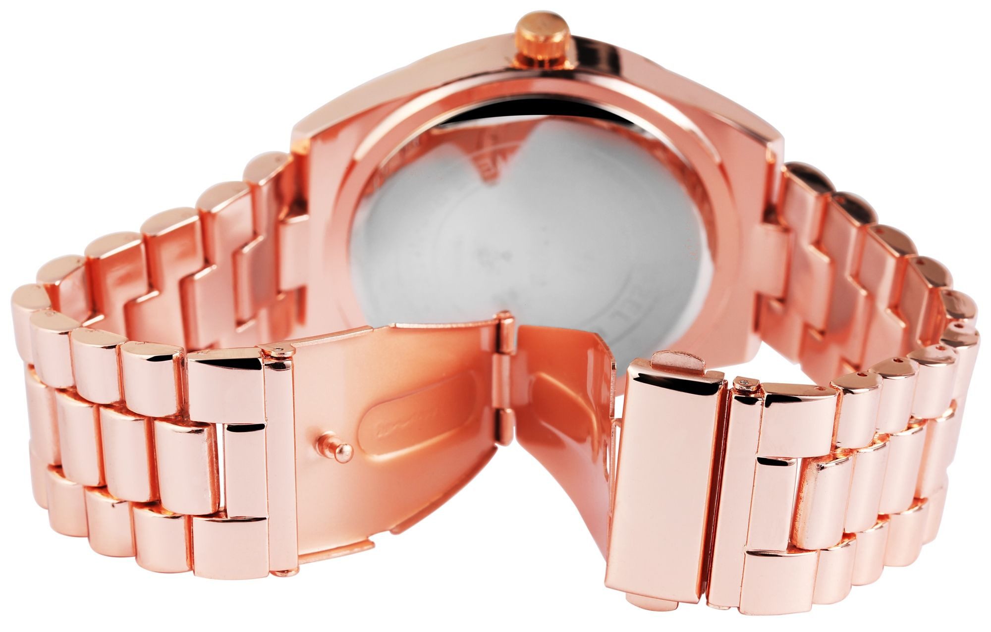 KingStar Quarzuhr Crystal-Besatz, Damenuhr Metall