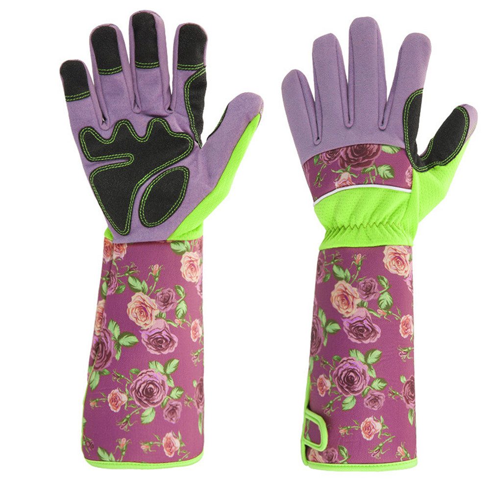 Zaewry Gartenhandschuhe Dornenfest Handschuhe, Gartenhandschuhe für Damen und Herren Mit Extra Langer Stulpe Und Verstärkten Handflächen Und Fingerspitzen