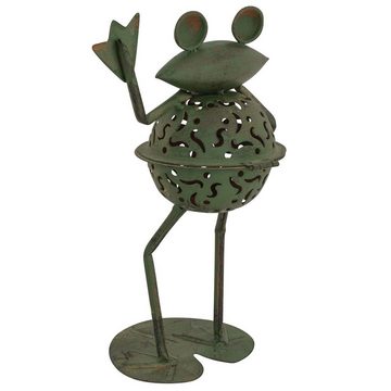 Aubaho Windlicht Windlicht Frosch 31cm Teelichthalter Garten garden tealight holder fro