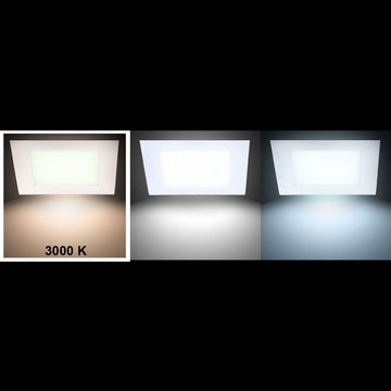 V-TAC LED Panel, LED-Leuchtmittel fest verbaut, Warmweiß, 15 Watt LED Decken Einbau Leuchte Wohn Ess Zimmer Panel Beleuchtung