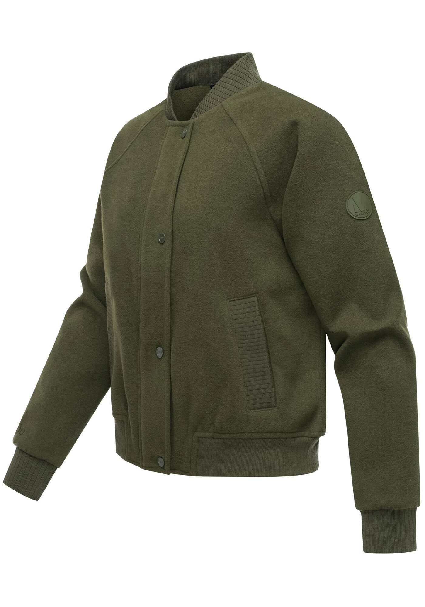 Marikoo Collegejacke Zunaa Modische Jacke im Collegejacken-Stil mit Rippbündchen und Raglanärmeln