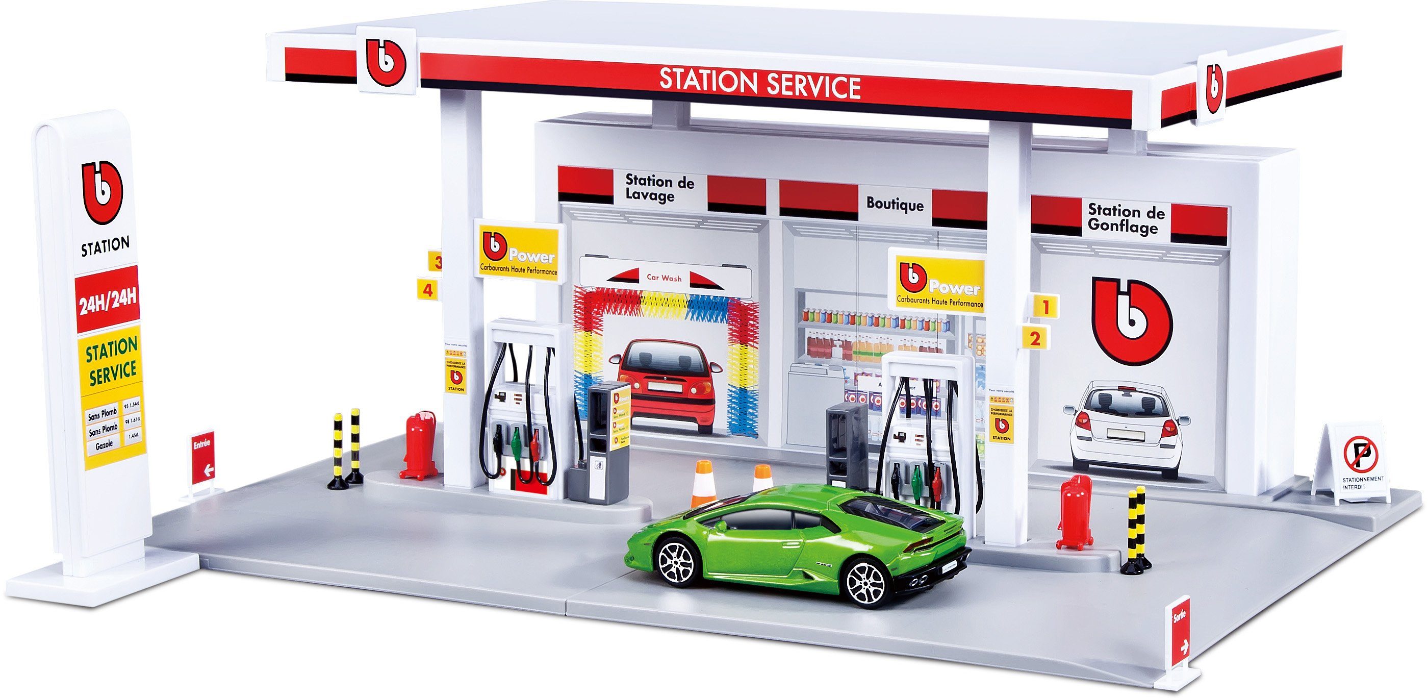 Image of Bburago Spiel-Gebäude »StreetFire Tankstelle«, inklusive 1 Fahrzeug