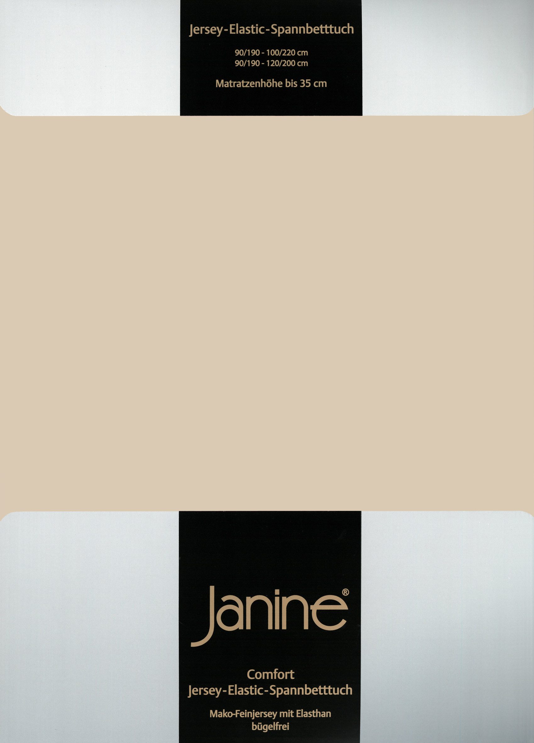 Janine Spannbettlaken ELASTIC 5002 Jersey Bettlaken mit Elasthan, 190 g/m², Jersey-Elasthan, Gummizug: rundum, (1 Stück), für Matratzen bis 35 cm Höhe, 95% Baum – Bild 4 von 5