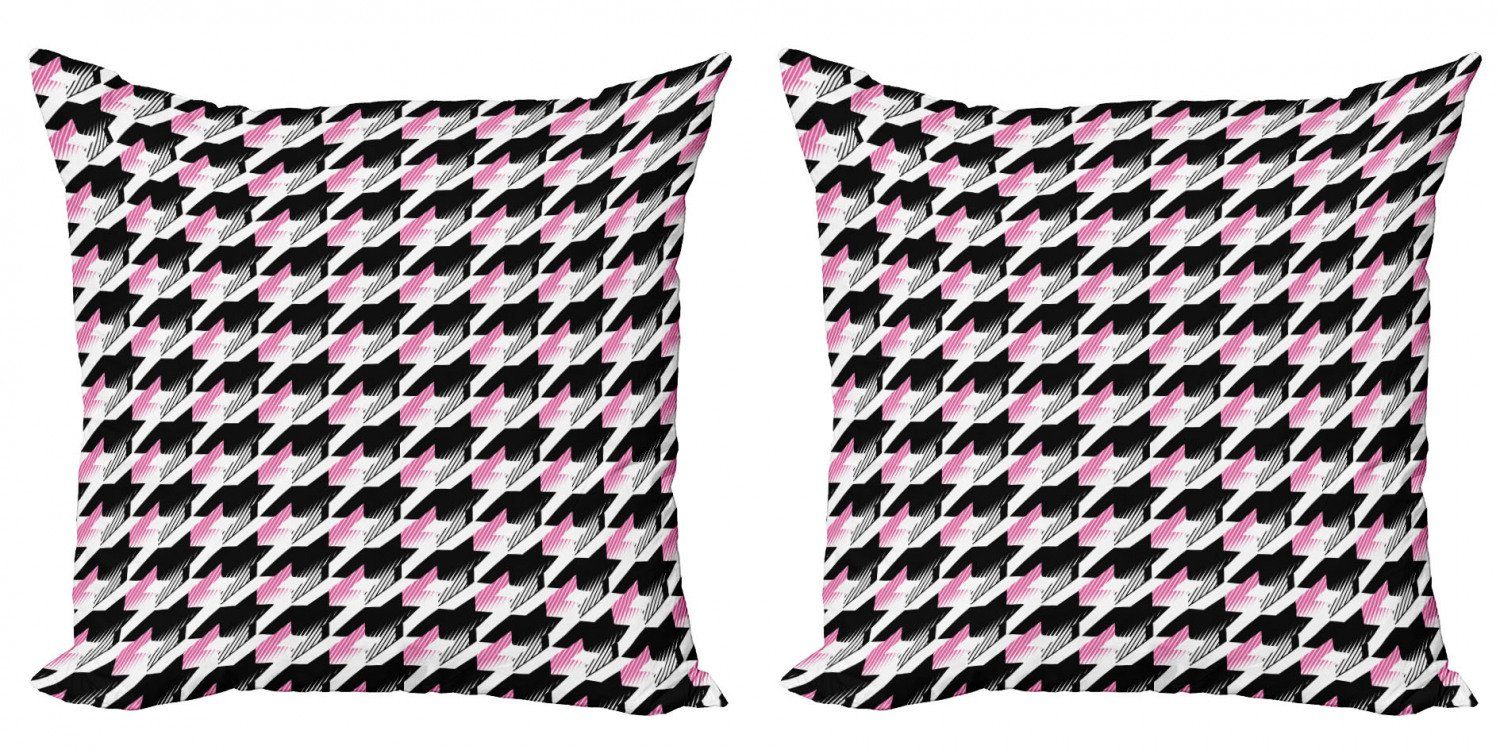 (2 Modern Stück), Hahnentritt-Motiven Digitaldruck, Abakuhaus Kissenbezüge Doppelseitiger Geometrische Moderne Accent