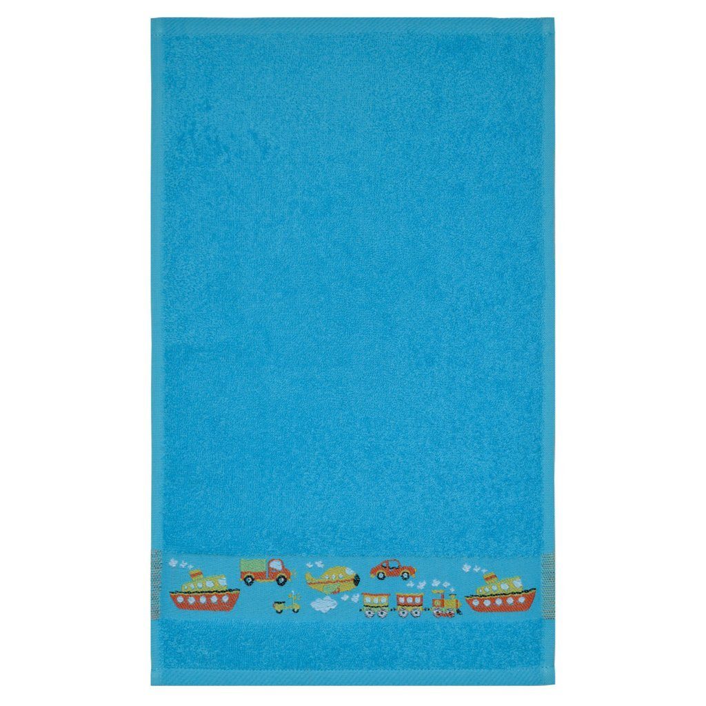 Dyckhoff Handtuch Dyckhoff Kinderfrottierserie 'Auto' Türkis, (1-St)