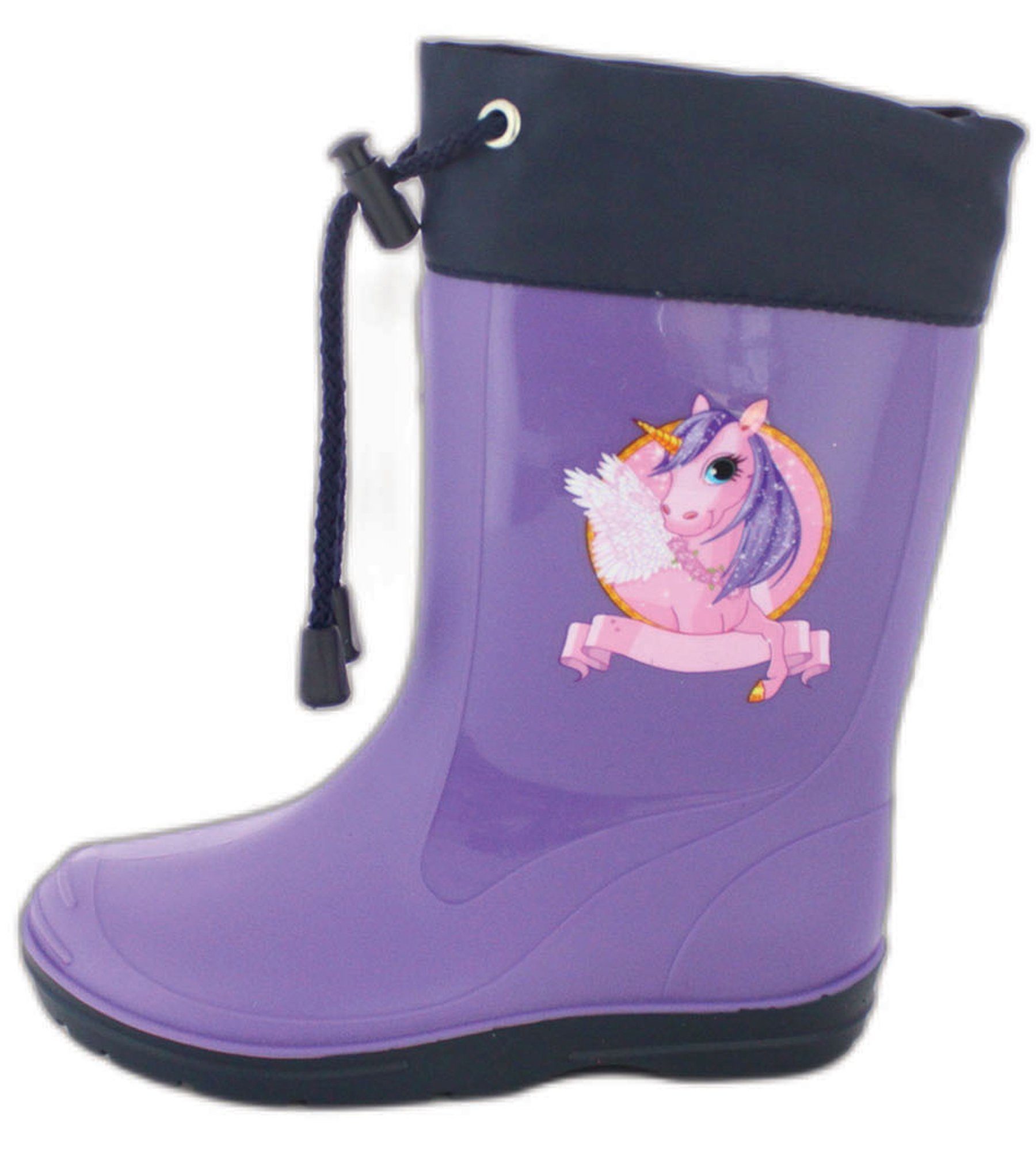 Beck Regenstiefel Fabella Gummistiefel (schmale Passform, wasserdicht, für trockene Füße bei Regen und Matschwetter) Trendfarbe lila, sehr robustes langlebiges Material
