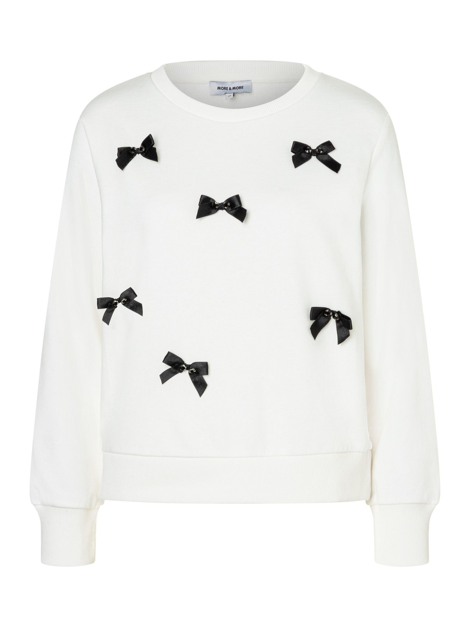 MORE&MORE Sweatshirt süßes Sweatshirt Schleifen-Applikation günstig online kaufen