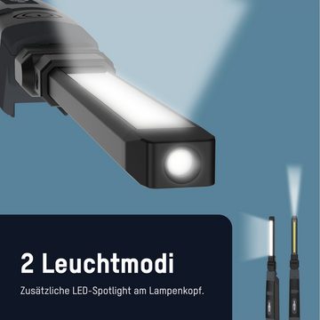 ANSMANN AG LED Arbeitsleuchte LED Inspektionsleuchte mit 500lm Arbeitsleuchte kabellos magnetisch, COB-LED
