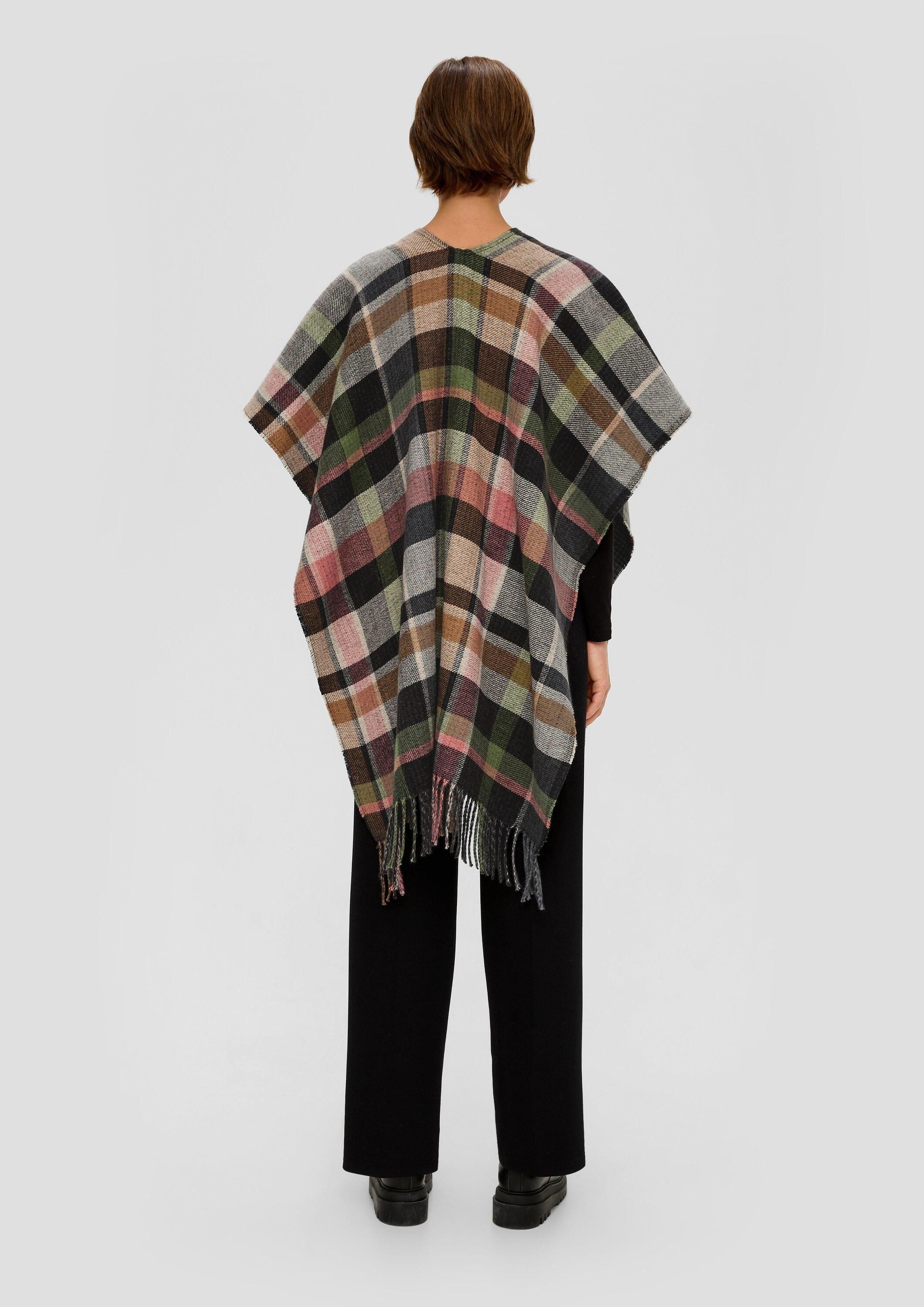 s.Oliver Poncho Indoor-Poncho Poncho aus Baumwollmix