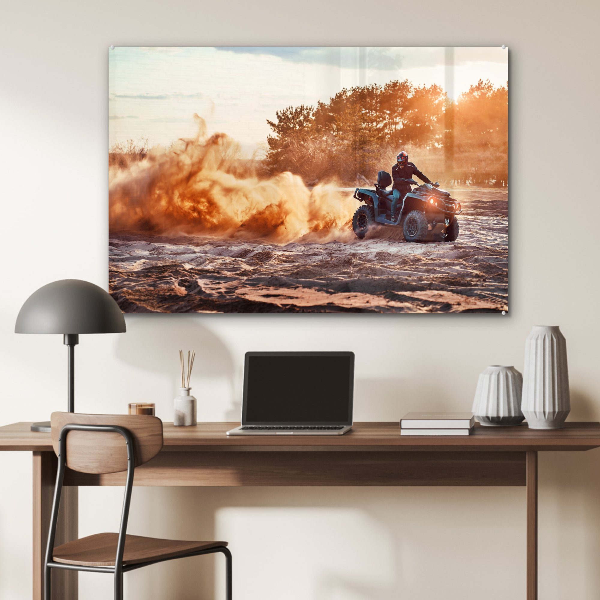 Quad - MuchoWow St), Schlafzimmer - Acrylglasbilder Rennen Sonne, Wohnzimmer & Acrylglasbild (1