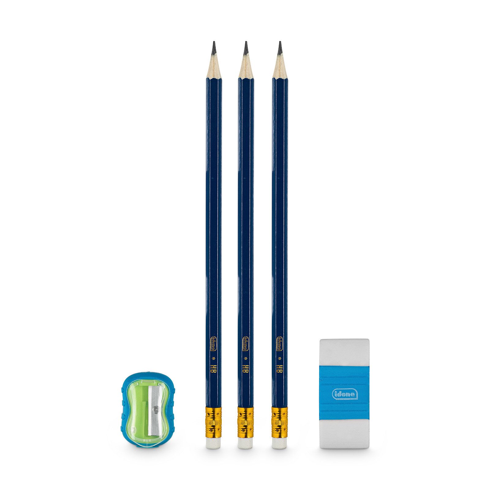 Idena Bleistift Idena Bleistift Set 5 Teile mit Anspitzer und Radierer – Bild 4 von 5