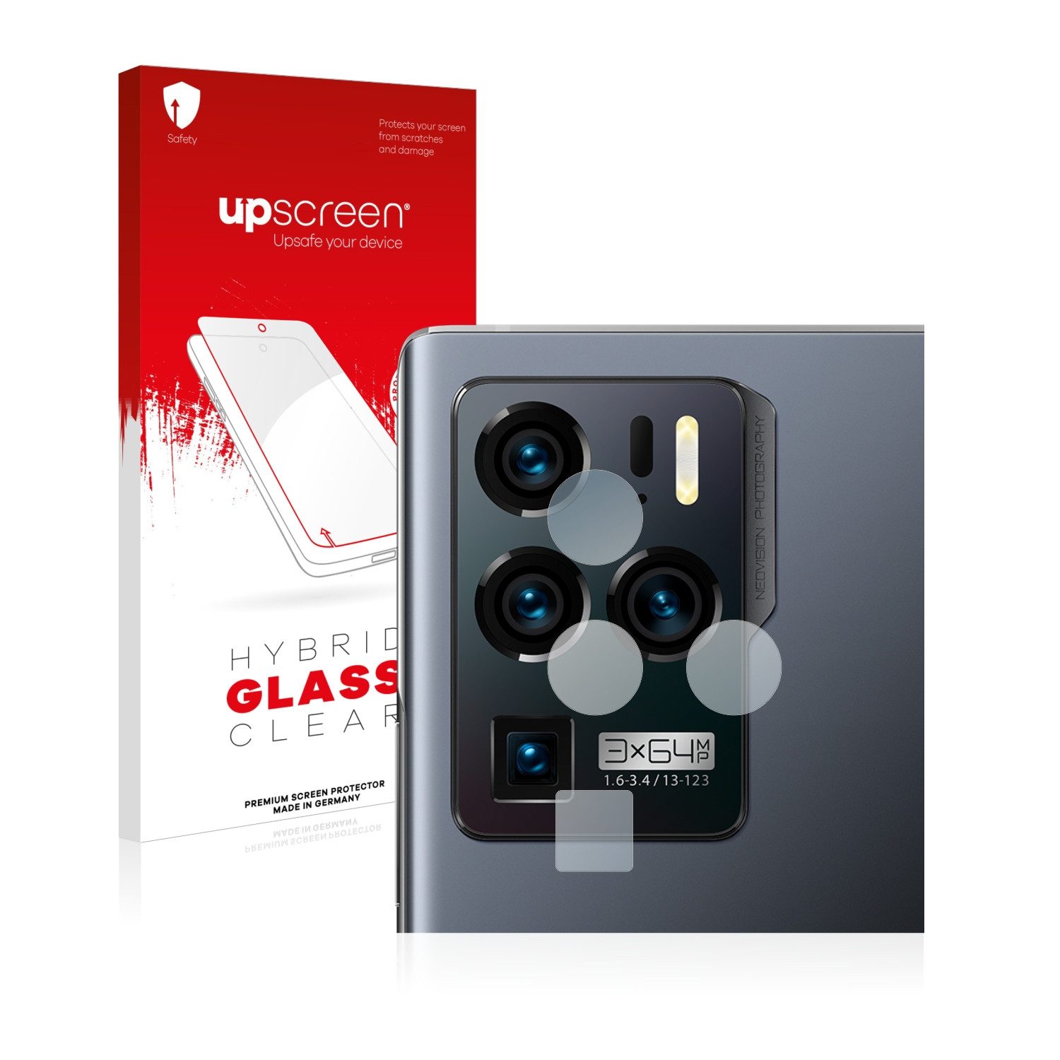 upscreen flexible Panzerglasfolie für ZTE Axon 30 Ultra 5G (NUR Kameraschutz), Displayschutzglas, Schutzglas Glasfolie klar