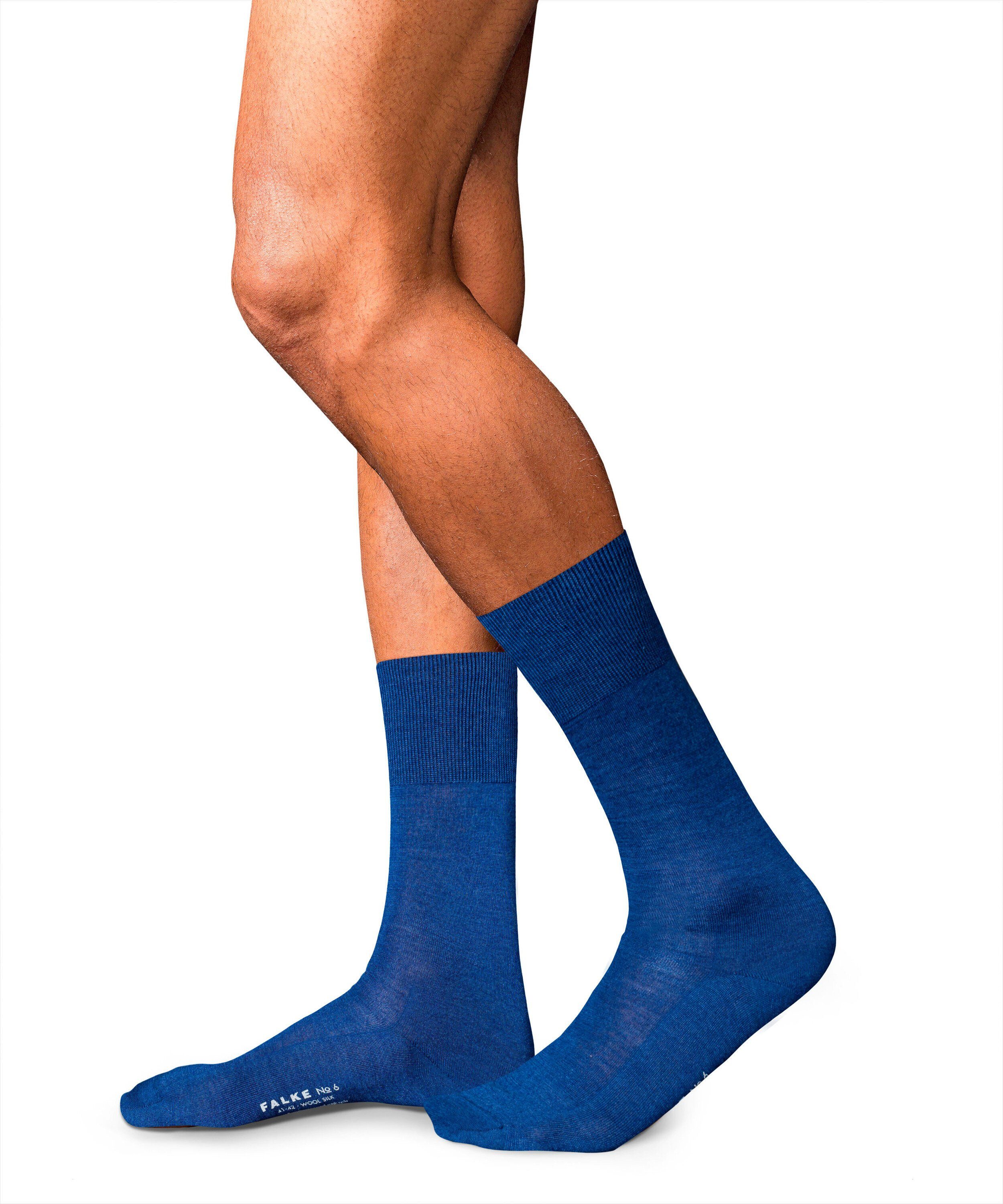 FALKE Socken No. 6 Finest Silk (6000) blue Merino (1-Paar) royal &