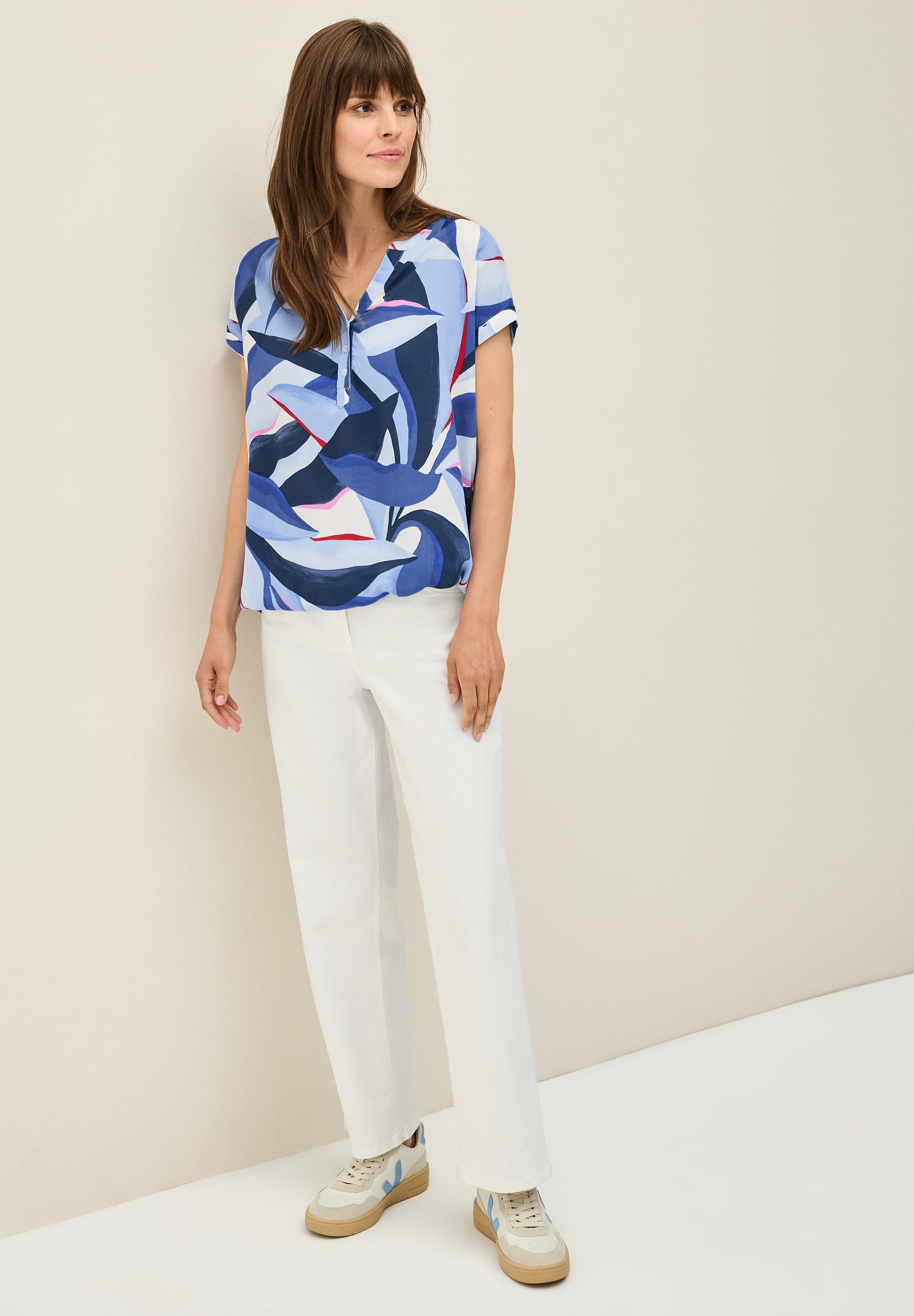 CECIL Kurzarmbluse mit All-Over Print