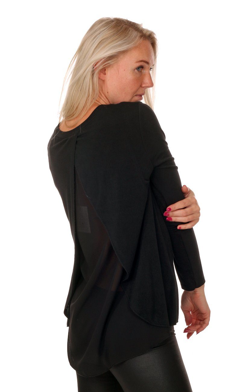 Charis Moda Langarmshirt Rundhalsausschnitt einfarbig mit günstig online kaufen