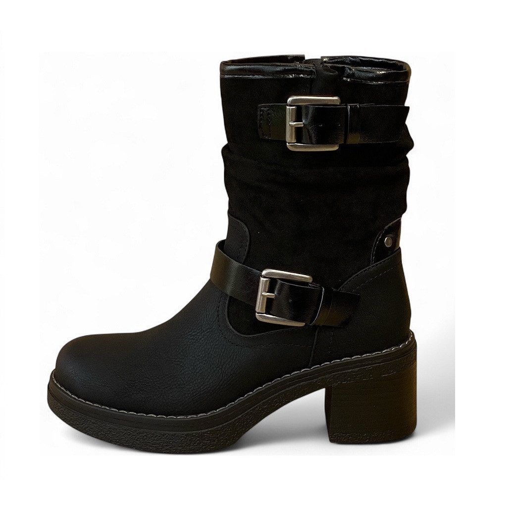 Pogolino 2530 Stiefelette Damen Stiefeletten Absatz ungefüttert mit Reißverschluss