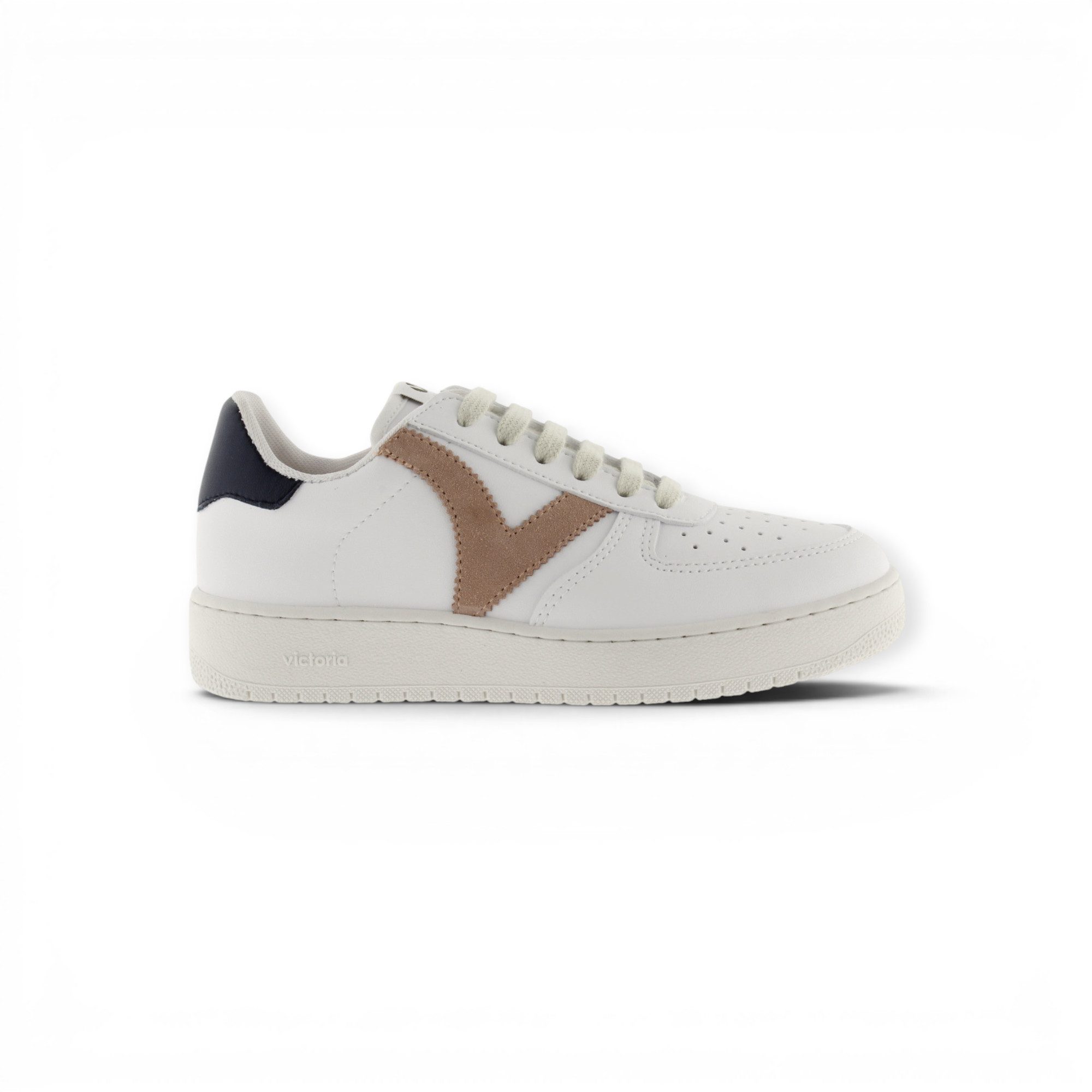Victoria Madrid (Lederoptik/Farbe) - weiss/braun Sneaker
