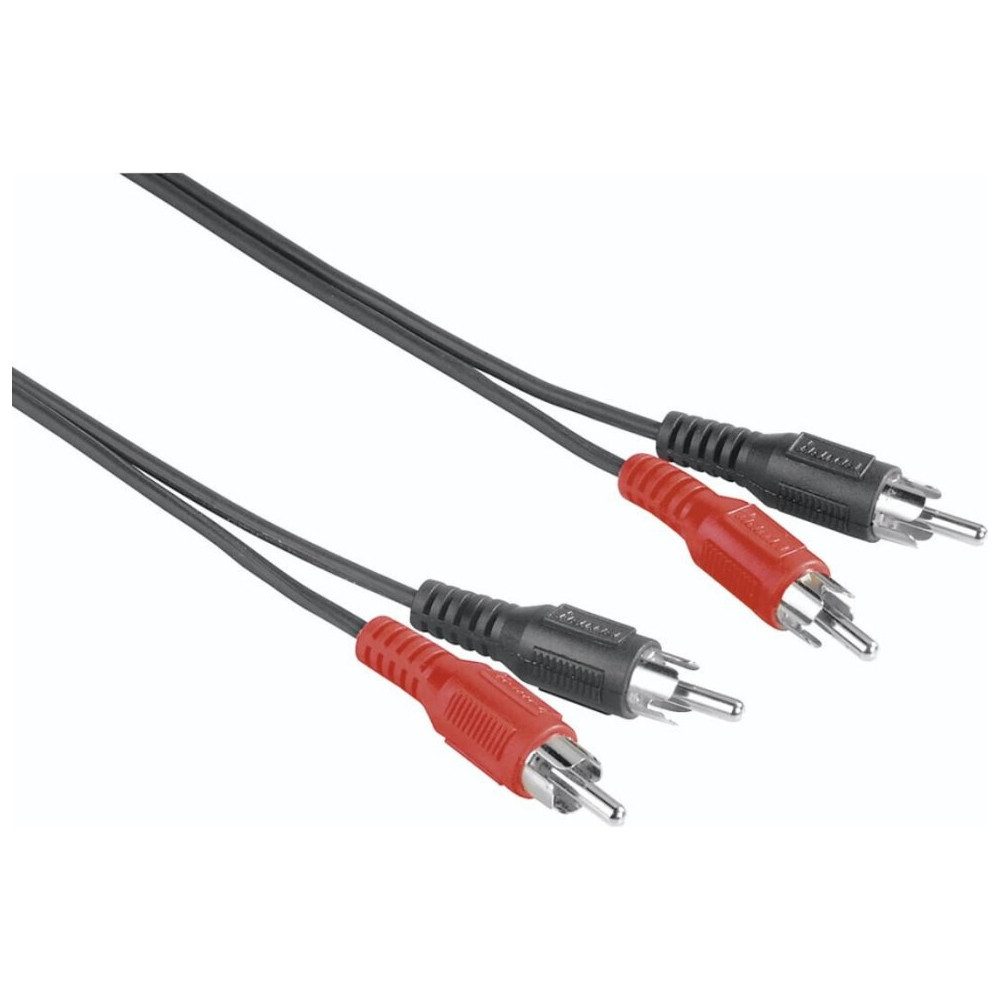 Hama Hama Audio-Kabel 2,5m 2 Cinch-Stecker schwarz Audio-Kabel, Cinch-Stecker, Cinch-Stecker, Hochwertiges Audio-Kabel mit 2,5 m Länge