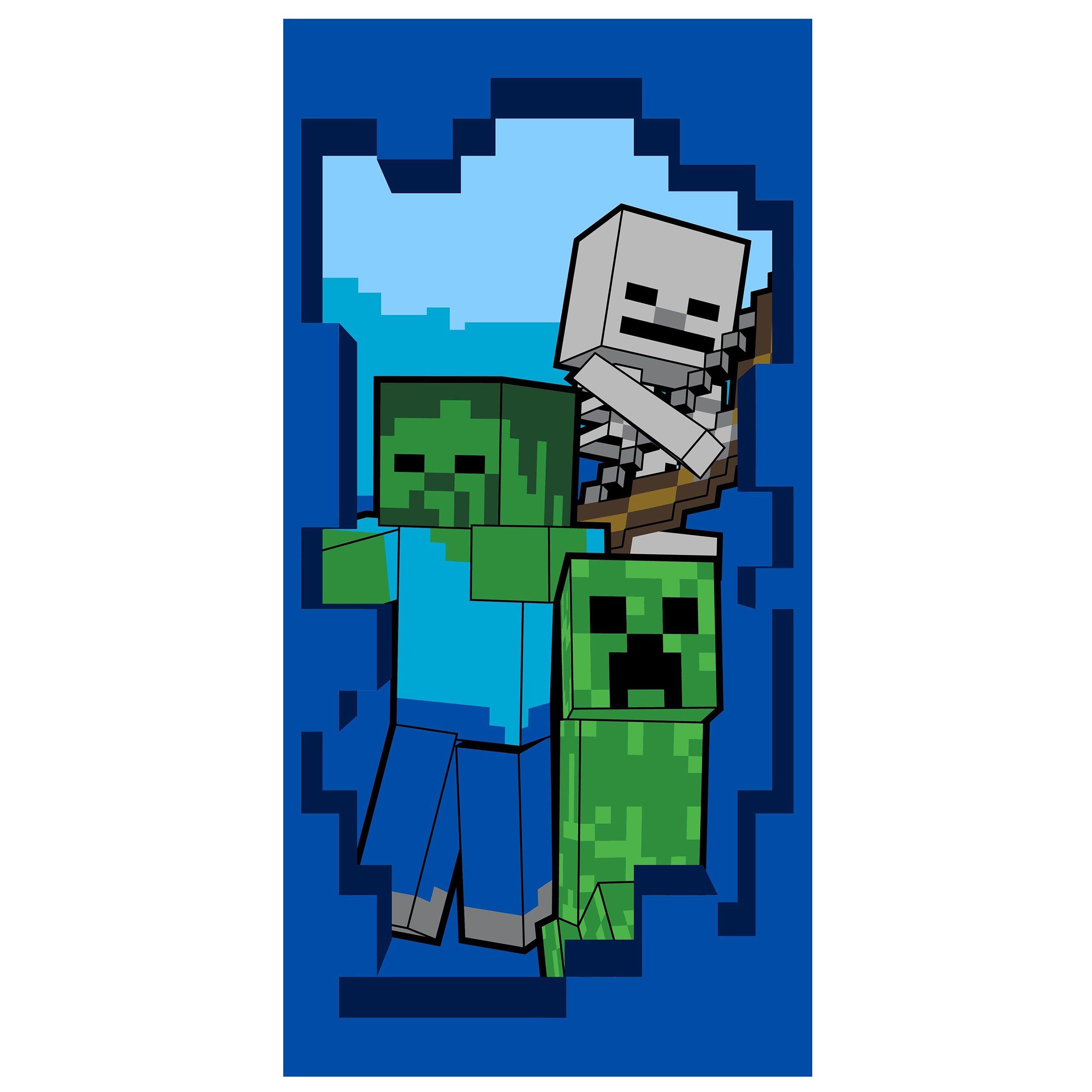 Sarcia.eu Badetücher Minecraft Baumwollbadetuch, dunkelblau cm 70x140