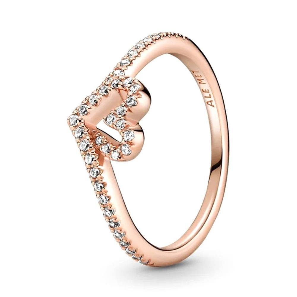 Pandora Fingerring PANDORA Damenring Herz mit Zirkonia, rosé