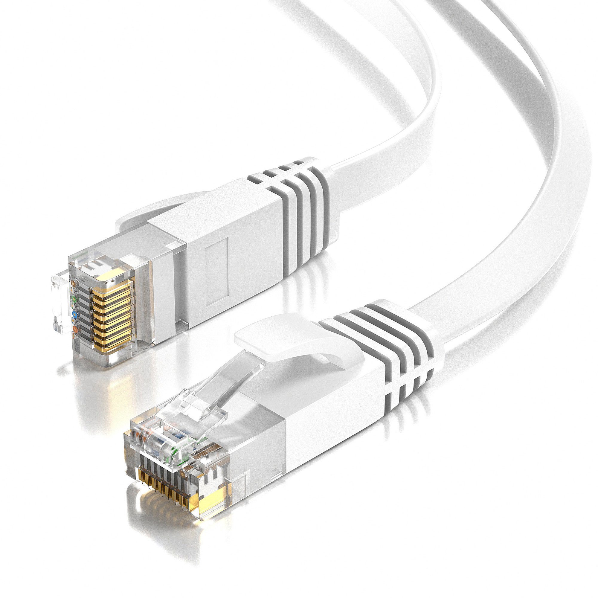 JAMEGA CAT 6 Patchkabel Flach, RJ45 LAN Kabel Ethernet Netzwerkkabel LAN-Kabel, CAT.6, RJ-45 Stecker (Ethernet) (50 cm)