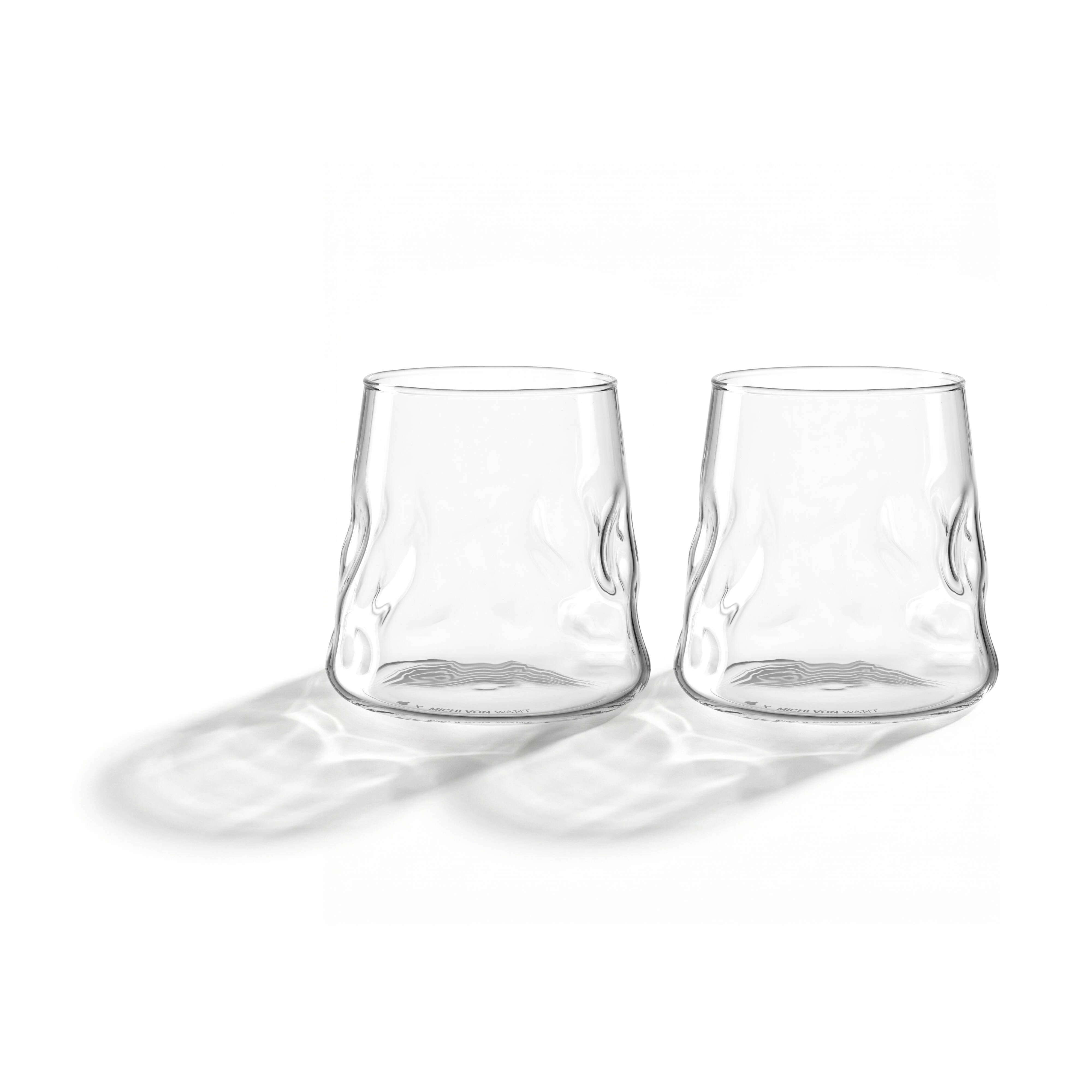 LEONARDO Gläser-Set LEONARDO X MICHI VON WANT, Glas, 2er-Set, zeitloses Design, Mulden-Griff, 470 ml, vielseitig einsetzbar