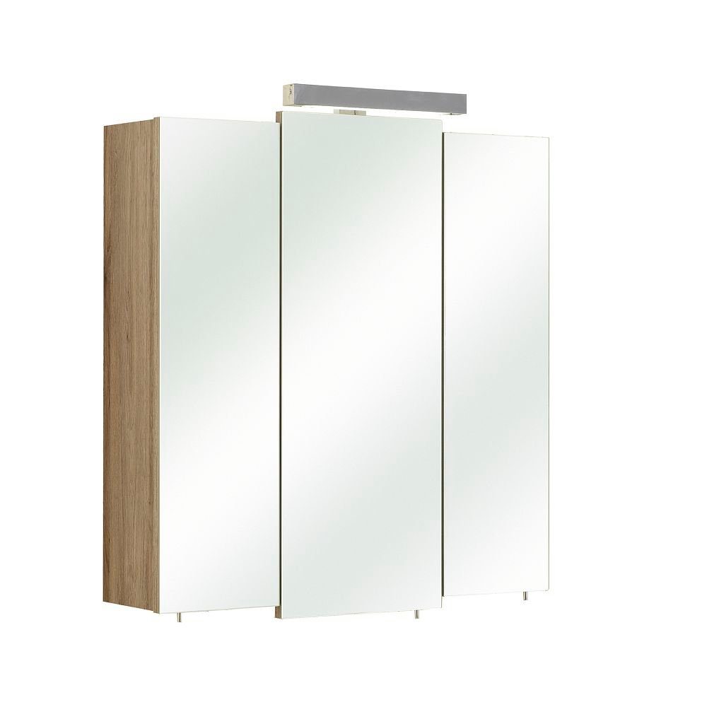 Lomadox Spiegelschrank OSTENDE-66 Badezimmer in Sanremo Eiche Terra quer Nb. – B/H/T: 68/73/20cm