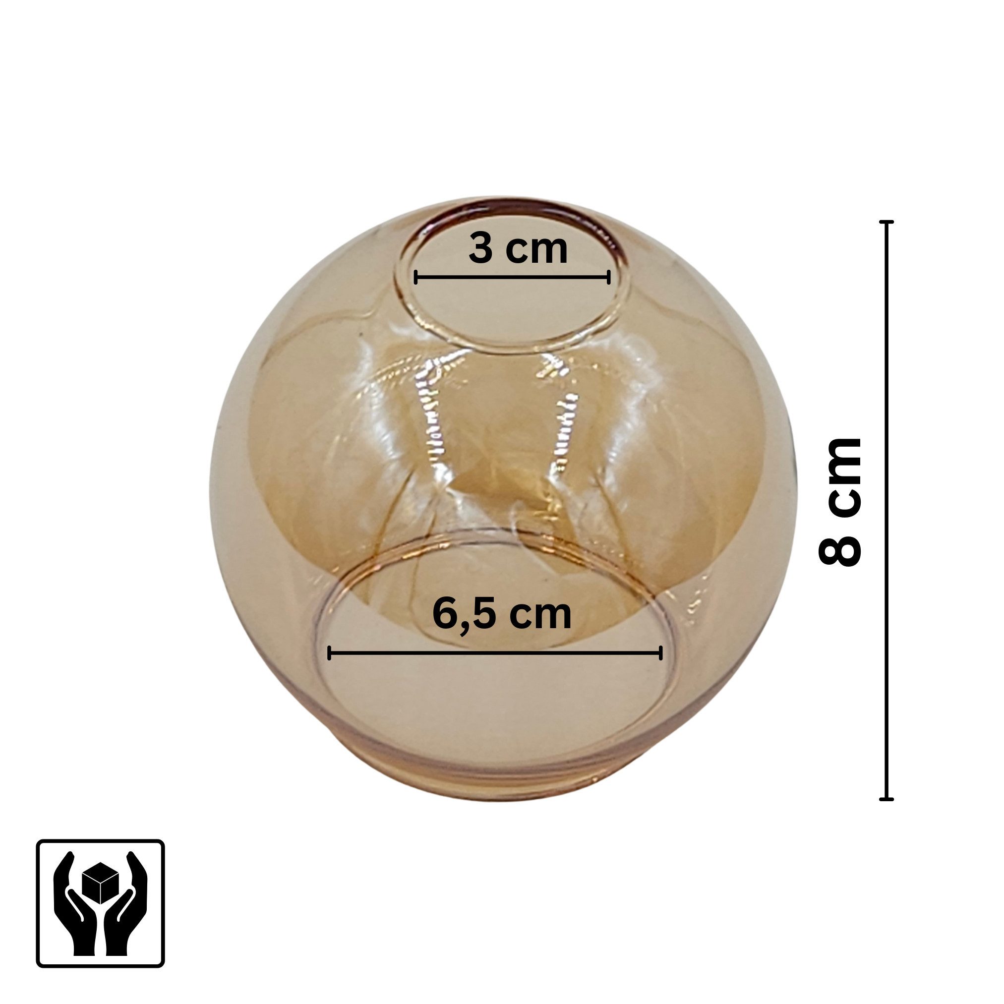 Lichthandel Hoch Lampenschirm klein Hängelampe E14 Lampenschirm Glas Castello Ersatzglas goldfarbig, passend E14 Fassung, Lampenschirm Hängelampe LED geeignet
