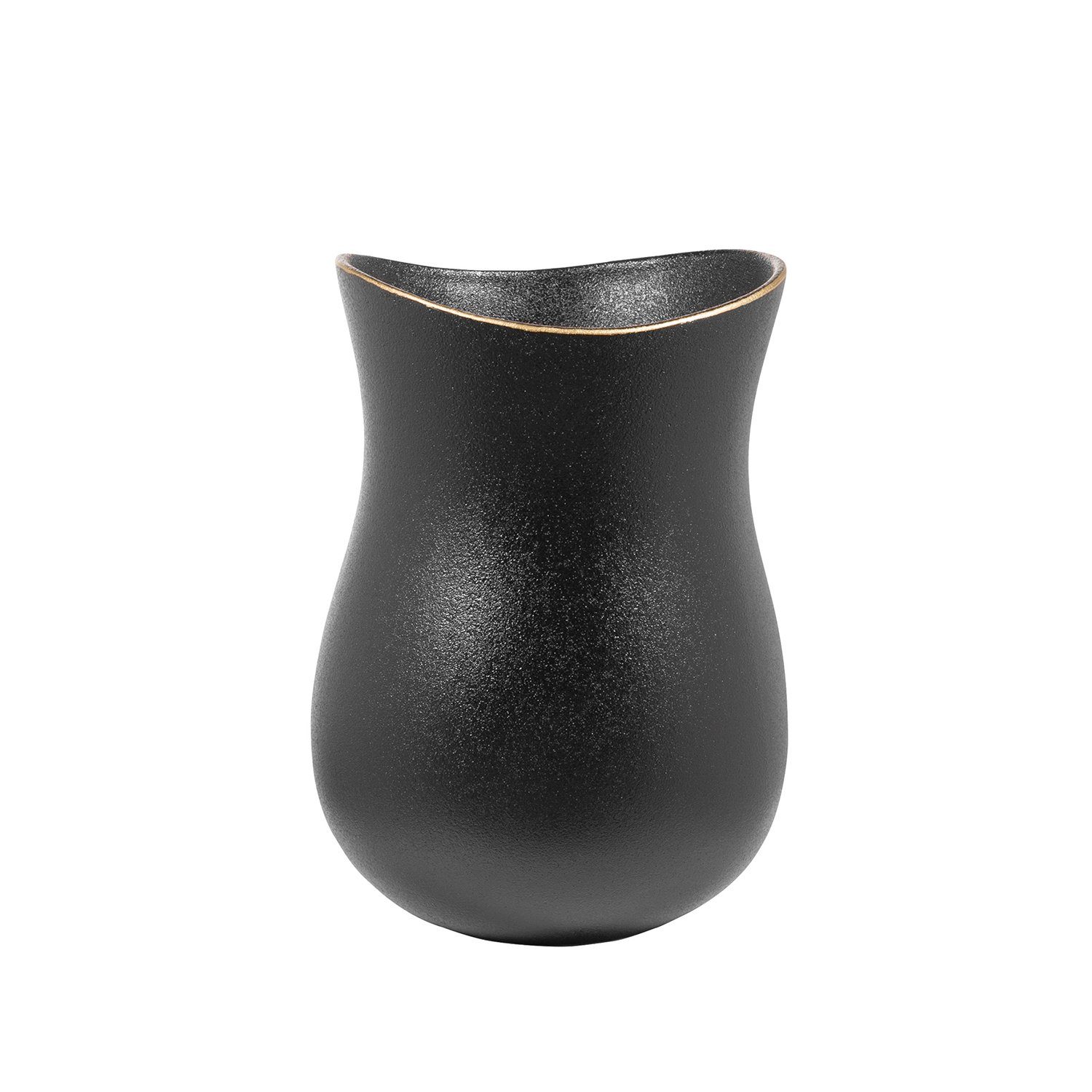 Fink Dekovase OPERA Vase - H. 26cm x Ø 17cm - schwarz - Keramik - Blumenvas günstig online kaufen