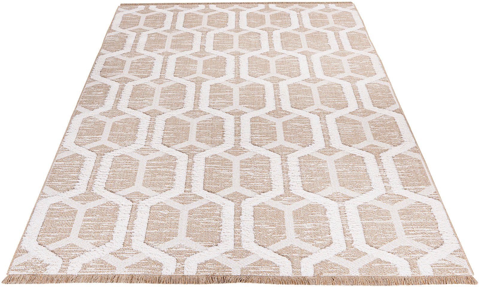 Obsession Teppich My Nomad 440, rechteckig, Höhe: 15 mm, modernes Design, 3D-Effekt, mit Fransen, Wohnzimmer, Schlafzimmer