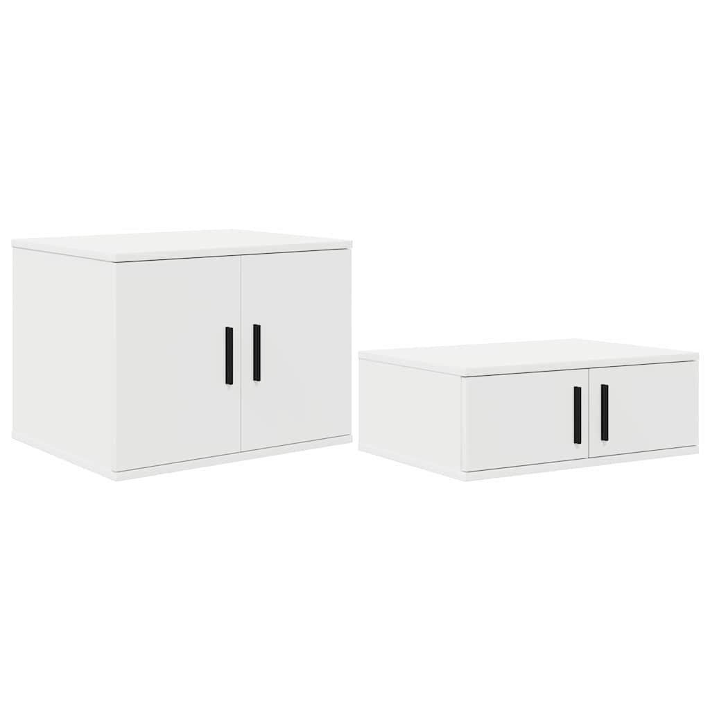 vidaXL Nachttisch Aufbewahrungsschrank 2 stk. Weiß 103 x 41 x 40 cm Holzwerkstoff (2-St)