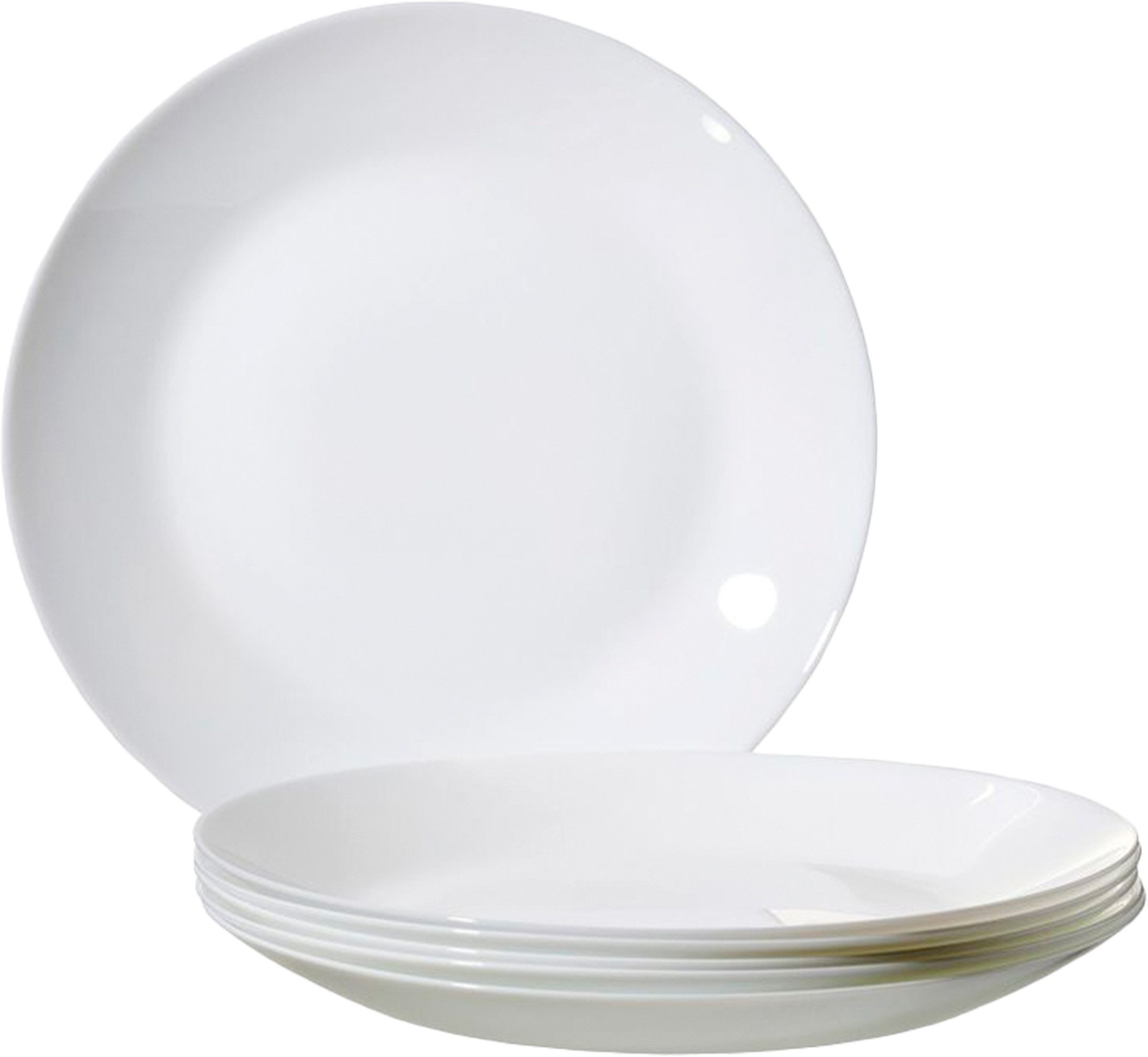 Ritzenhoff & Breker Teller Speiseteller fresh Ø 25 cm weiß 6er Set Opal Glas, (6 St), Mikrowellen geeignet, Spülmaschinenfest